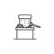 Judge chair, gavel icon. Element of law and justice icon. Thin line icon for website design and development, app development.