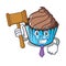 Judge chocolate cupcake mascot cartoon