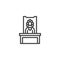 Judge in a courtroom line icon