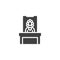 Judge in a courtroom vector icon