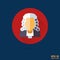 Judge face flat design vector icon