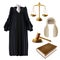 Judge formal dress and gavel realistic vector