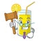 Judge fresh lemon juice in glas cartoon