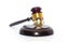 Judge Gavel with bitcoin on white