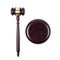 Judge gavel on brown wooden background