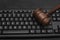 Judge gavel on computer keyboard. Internet auction. Legal liability on the Internet