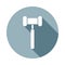 judge gavel icon in Flat long shadow style. One of web collection icon can be used for UI, UX