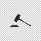 Judge gavel icon isolated on transparent background. Gavel for adjudication of sentences and bills, court, justice, with