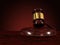 Judge gavel isolated on brown background.