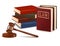 Judge gavel and law books.