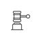 Judge gavel outline icon