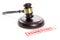 Judge gavel and a red stamp with the word Insolvency, companies are going bankrupt due to the coronavirus crisis, isolated on a