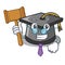 Judge graduation hat mascot cartoon