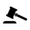 Judge hammer icon, law auction symbol, gavel justice sign vector illustration button