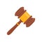 judge hammer Use knocks to decide a lawsuit. A wooden hammer to hit the auction close
