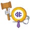 Judge Hshare coin mascot cartoon