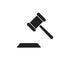Judge hummer or gavel icon isolated. Auction or judgement symbol. Law or court element