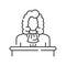 Judge line black icon. Courthouse concept. Law and justice profession. Sign for web page, mobile app, button, logo