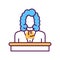 Judge line color icon. Courthouse concept. Law and justice profession. Sign for web page, mobile app, button, logo.