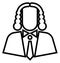 Judge line icon. Justice symbol. Lawyer man