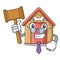 Judge mascot dog house of wood home