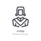 judge outline icon. isolated line vector illustration from professions & jobs collection. editable thin stroke judge icon on white