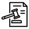 Judge paper decision icon, outline style