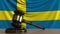 Judge`s gavel and block against the flag of Sweden. Swedish court conceptual animation