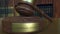 Judge`s gavel hitting the block with CRIMINAL COURT inscription. 3D rendering