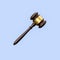 Judge's Gavel Isolated on Blue, Justice Concept