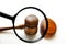 Judge\'s gavel and magnifying glass