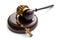 Judge\'s gavel and rosary beads