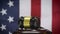 Judge`s Gavel Spins with American Flag, Looping Footage