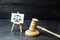 Judge`s Hammer and Scale Sign. The concept of the court and the judiciary, justice. Respect for the rights of man and citizen