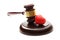 Judge\'s wooden gavel and heart