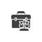 Judge scales and briefcase vector icon