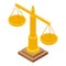 Judge scales icon isometric vector. Ancient greek