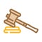 judge trial divorce color icon vector illustration