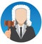 Judge Vector Illustration Icon which can Easily Modify or Edit