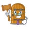 Judge vintage wooden door on mascot cartoon