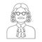 A judge in a wig and glasses. A person who makes a verdict to a criminal.Prison single icon in outline style vector