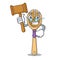 Judge wooden fork mascot cartoon