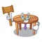 Judge wooden table isolated on the mascot