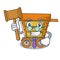 Judge wooden trolley mascot cartoon
