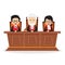 Judges Court Hearing Illustration Prosecutor Legal