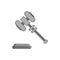 Judges gavel icon, black monochrome style