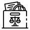 Judicial evidence icon, outline style