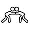 Judo fight icon outline vector. People defence