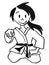 A judo girl in Seiza position