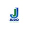 Judo icon for combat sport club emblem design